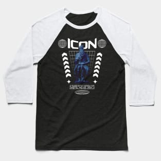 Icon Statue Blue Purple Modern Streetwear Graphic Design Baseball T-Shirt